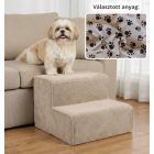 Mexi kutyalépcső 25 x 40 x 40cm - bézs alapon barna kis tappancsok