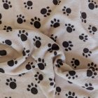 Mexi kutyalépcső 25 x 40 x 40cm - bézs alapon barna kis tappancsok