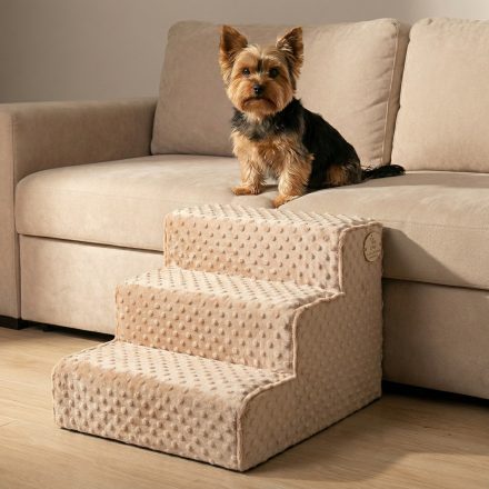 Bodza kutyalépcső 30 x 40 x 45cm - mokka minky