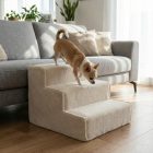 Bodza kutyalépcső 30 x 40 x 45cm - világos vajszín