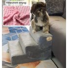 Bodza kutyalépcső 30 x 40 x 45cm - rózsaszín minky