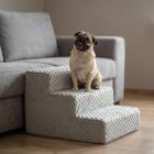 Bodza kutyalépcső 30 x 40 x 45cm - szürke minky