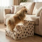 Bodza kutyalépcső 30 x 40 x 45cm - bézs alapon barna kis tappancsok