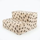 Funky kutyalépcső 30 x 50 x 50cm - bézs alapon barna kis tappancsok