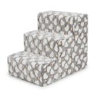 Missy kutyalépcső 40 x 35 x 50cm - szürke alapon fehér szívecskék és világítós pöttyök