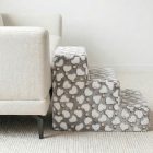 Missy kutyalépcső 40 x 35 x 50cm - szürke alapon fehér szívecskék és világítós pöttyök