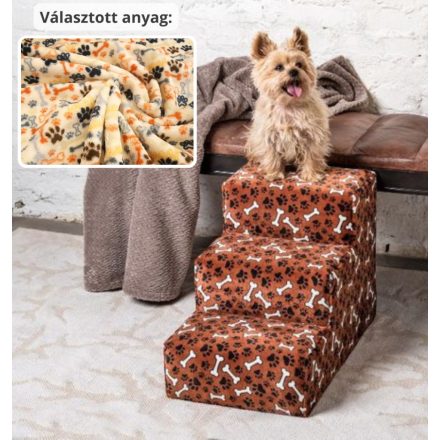 Daisy kutyalépcső 40 x 35 x 60cm - színes pici mancsok és csontok