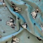 Daisy kutyalépcső 40 x 35 x 60 cm - zöldes alapon bulldogok