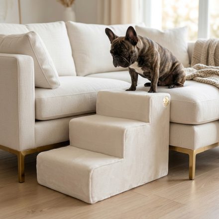 Daisy kutyalépcső 40 x 35 x 60cm - világos vajszín