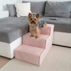 Daisy kutyalépcső 40 x 35 x 60cm - rózsaszín minky