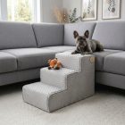 Daisy kutyalépcső 40 x 35 x 60cm - szürke minky