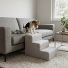 Daisy kutyalépcső 40 x 35 x 60cm - szürke minky