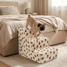 Daisy kutyalépcső 40 x 35 x 60cm - bézs alapon barna kis tappancsok