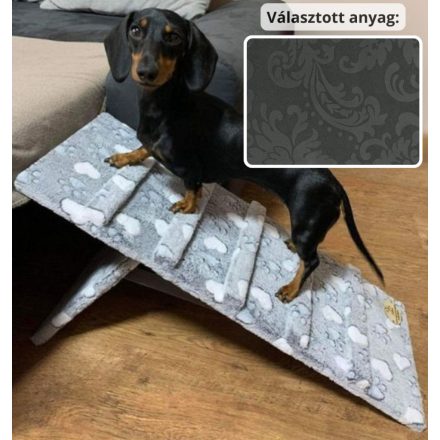 Molly kutyarámpa 80 x 30 cm - 36-os antracit szürke damask bútorszövet