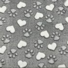 Mexi kutyalépcső 25 x 40 x 40cm - szürke alapon fehér szívek és tappancsok