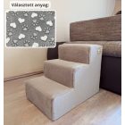 Missy kutyalépcső 40 x 35 x 50cm - szürke alapon fehér szívek és tappancsok