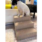 3 fokos lépcső bézs bútorszövettel kárpitozva