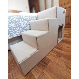 Kutyalépcső egyedi méretben, bebújós kuckóval