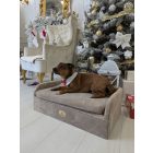 Kényelmes fekhelyen fekszik a kutyus