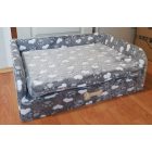 Kutyaágy szürke alapon fehér szívecskés anyaggal