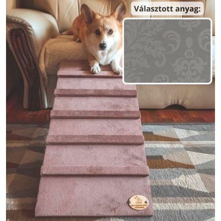 Lora kutyarámpa 80 x 40cm - 24-es szürke damask bútorszövet