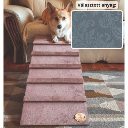Lora kutyarámpa 80 x 40cm - 26-os kékes szürke damask bútorszövet