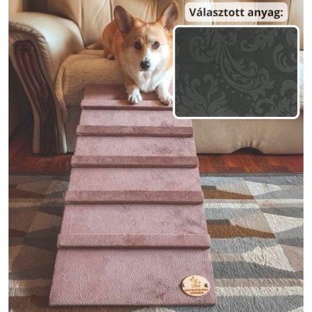 Lora kutyarámpa 80 x 40cm - 36-os antracit szürke damask bútorszövet