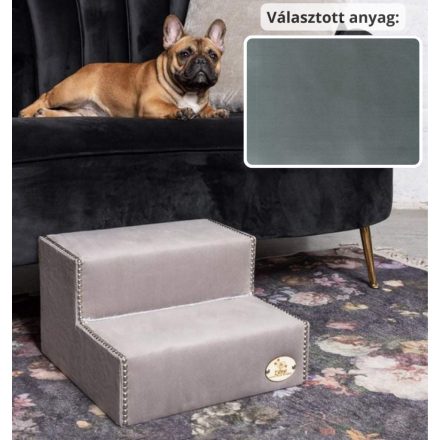 Mexi kutyalépcső 25 x 40 x 40 cm - 26-os kékes szürke egyszínű bútorszövet