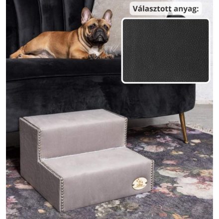 Mexi kutyalépcső 25 x 40 x 40 cm - 36-os antracit szürke egyszínű bútorszövet