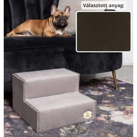 Mexi kutyalépcső 25 x 40 x 40 cm - 84-es sötétbarna egyszínű bútorszövet