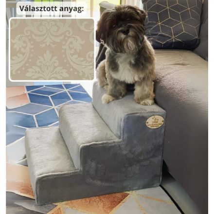 Bodza kutyalépcső 30 x 40 x 45 cm - 14-es bézs damask bútorszövet