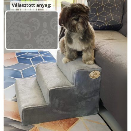 Bodza kutyalépcső 30 x 40 x 45 cm - 24-es szürke damask bútorszövet