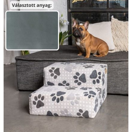 Funky kutyalépcső 30 x 50 x 50 cm - 26-os kékes szürke egyszínű bútorszövet