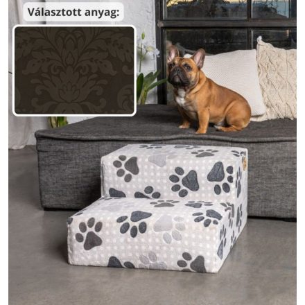 Funky kutyalépcső 30 x 50 x 50 cm - 84-es sötétbarna damask bútorszövet