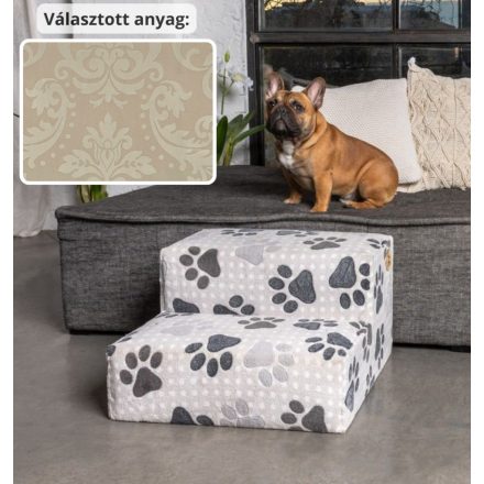 Funky kutyalépcső 30 x 50 x 50 cm - 14-es bézs damask bútorszövet