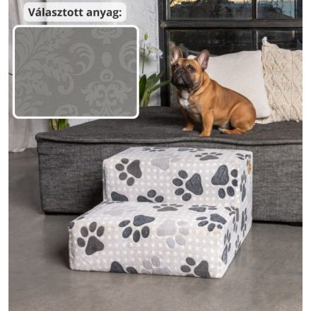 Funky kutyalépcső 30 x 50 x 50 cm - 24-es szürke damask bútorszövet