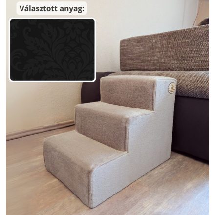 Missy kutyalépcső 40 x 35 x 50 cm - 02-es fekete damask bútorszövet
