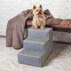 Missy kutyalépcső 40 x 35 x 50 cm - 26-os kékes szürke damask bútorszövet