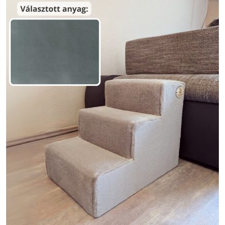 Missy kutyalépcső 40 x 35 x 50 cm - 26-os kékes szürke egyszínű bútorszövet