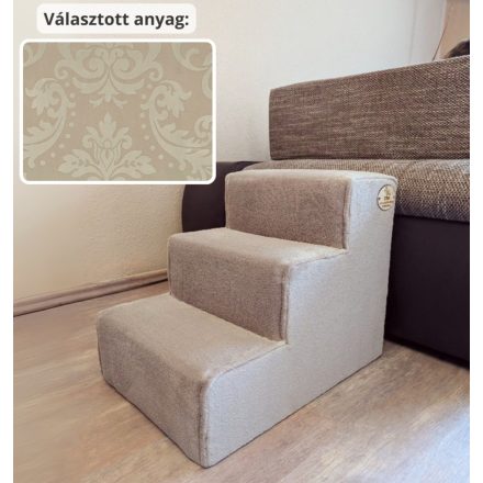 Missy kutyalépcső 40 x 35 x 50 cm - 14-es bézs damask bútorszövet