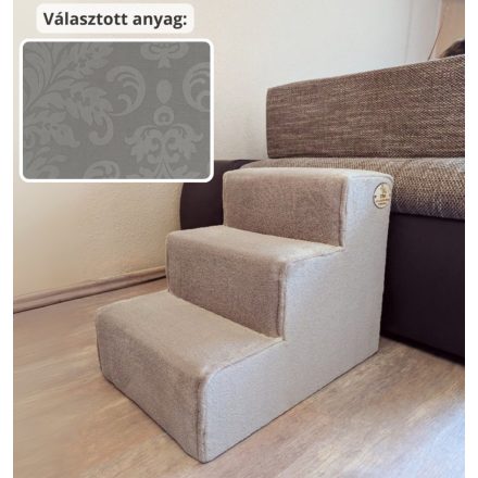 Missy kutyalépcső 40 x 35 x 50 cm - 24-es szürke damask bútorszövet