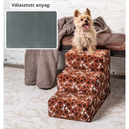 Daisy kutyalépcső 40 x 35 x 60 cm - 26-os kékes szürke egyszínű bútorszövet