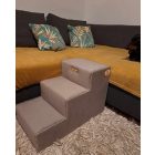 Daisy kutyalépcső 40 x 35 x 60 cm - 36-os antracit szürke damask bútorszövet