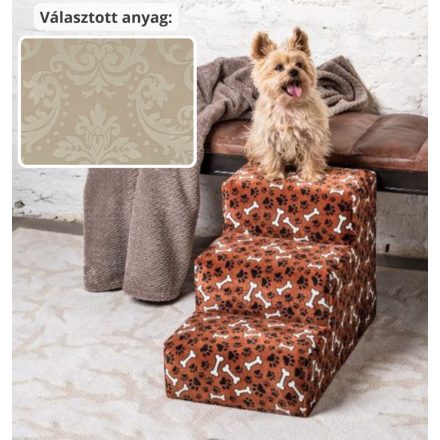 Daisy kutyalépcső 40 x 35 x 60 cm - 14-es bézs damask bútorszövet