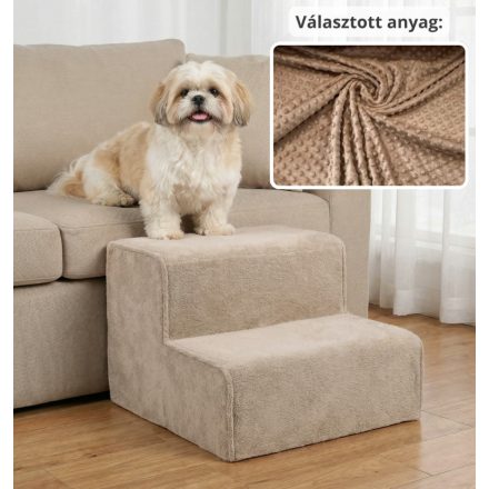 Mexi kutyalépcső 25 x 40 x 40cm - mokka minky