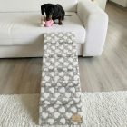 Molly kutyarámpa 80 x 30cm - szürke alapon fehér szívecskék és világítós pöttyök