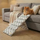 Molly kutyarámpa 80 x 30cm - szürke alapon fehér szívecskék és világítós pöttyök