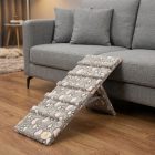 Molly kutyarámpa 80 x 30cm - szürke alapon rózsaszín szívecskék és fehér kis tappancsok