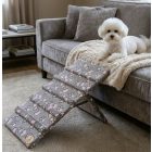 Lora kutyarámpa 80 x 40cm - szürke alapon rózsaszín szívecskék és fehér kis tappancsok