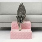 Mexi kutyalépcső 25 x 40 x 40cm - rózsaszín minky